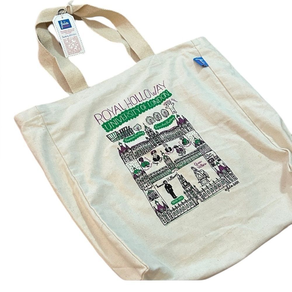 Julia Gash-designed Royal Holloway University of London natural canvas tote bag